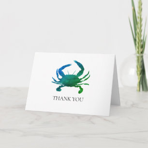 Carte Peinture de crabe Merci d'été côtier