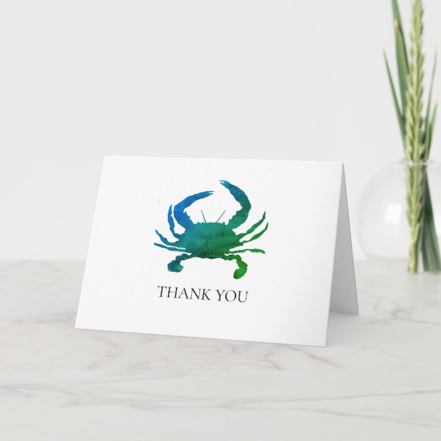 Carte Peinture de crabe Merci d'été côtier (Devant)