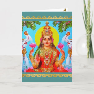 Carte Peinture de Diwali d'objets superflus de Lakshmi
