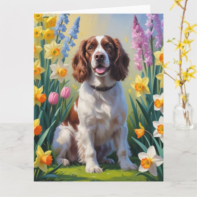Carte Peinture de fleurs printanières de Springer Spanie (Fleur jaune)