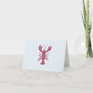 Carte Peinture de homard rayure bleue marine Côtière