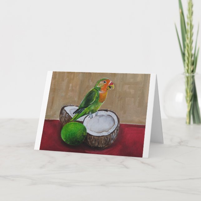Carte Peinture de la fête tropicale de l'inséparable par (Devant)