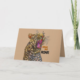 Carte Peinture de léopard de pop colorée