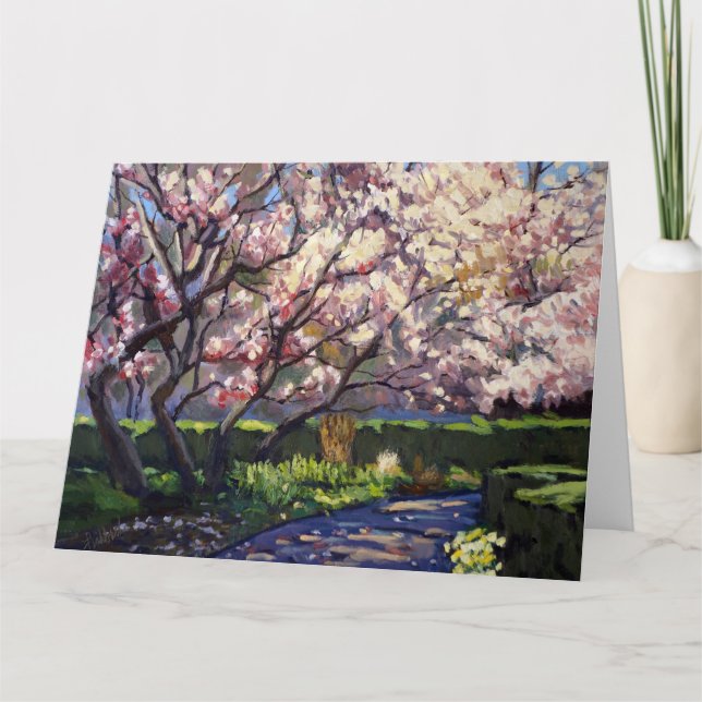 Carte Peinture de pommiers en fleurs (Devant)
