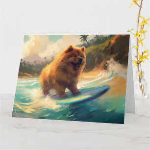Carte Peinture de surf de la plage de Chow Chow