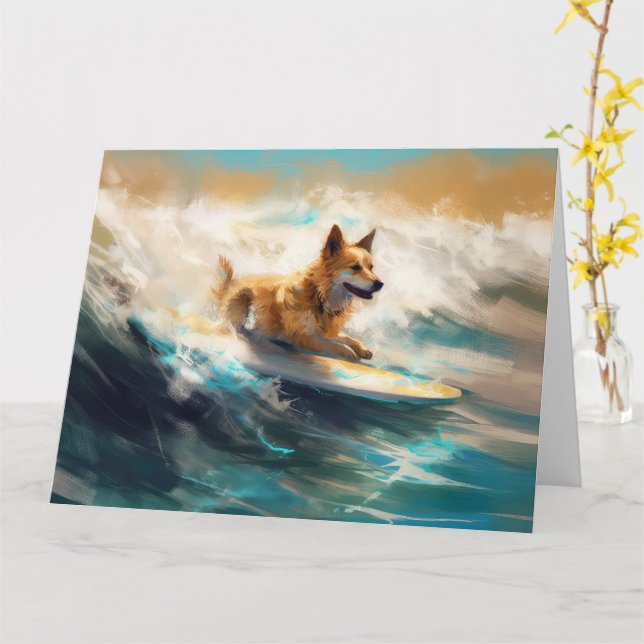 Carte Peinture de surf de plage de Lappish finnois (Fleur jaune)