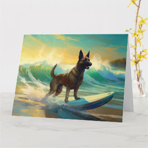 Carte Peinture de Surf sur Plage Malinois Belge