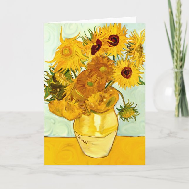 Carte Peinture de tournesol jaune de Vincent Van Gogh 18 (Devant)