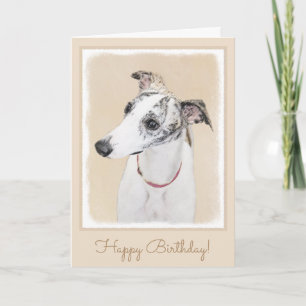 Carte Peinture de whippet - art original mignon de chien