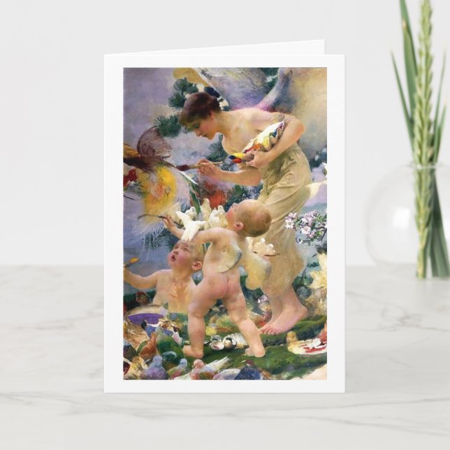 Carte Peinture des oiseaux par anniversaire de Franz (Devant)