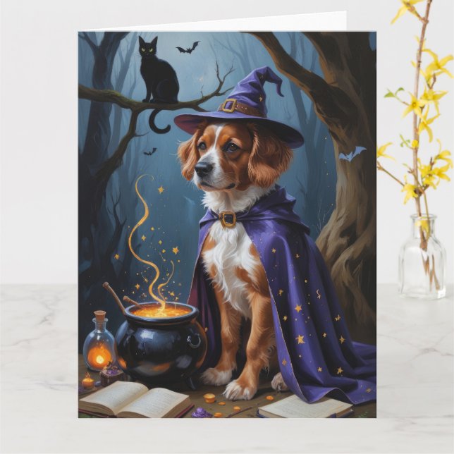 Carte Peinture d'Halloween lunaire des Bouviers des Flan (Fleur jaune)