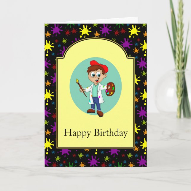 Carte Peinture Et Artiste Garçon (Devant)