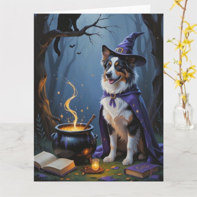 Carte Peinture fantaisiste d'Halloween de Berger Austral (Fleur jaune)