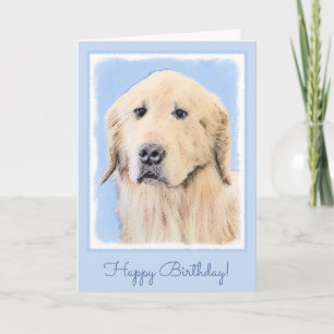Carte Peinture Golden Retriever - Joli art original chie