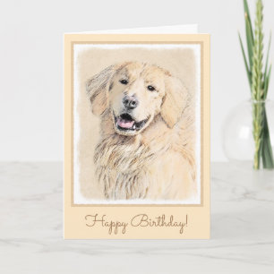 Carte Peinture Golden Retriever - Joli art original chie