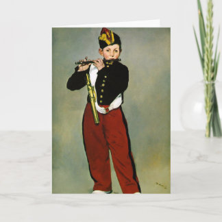 Carte Peinture impressionniste de jeune Flûtiste
