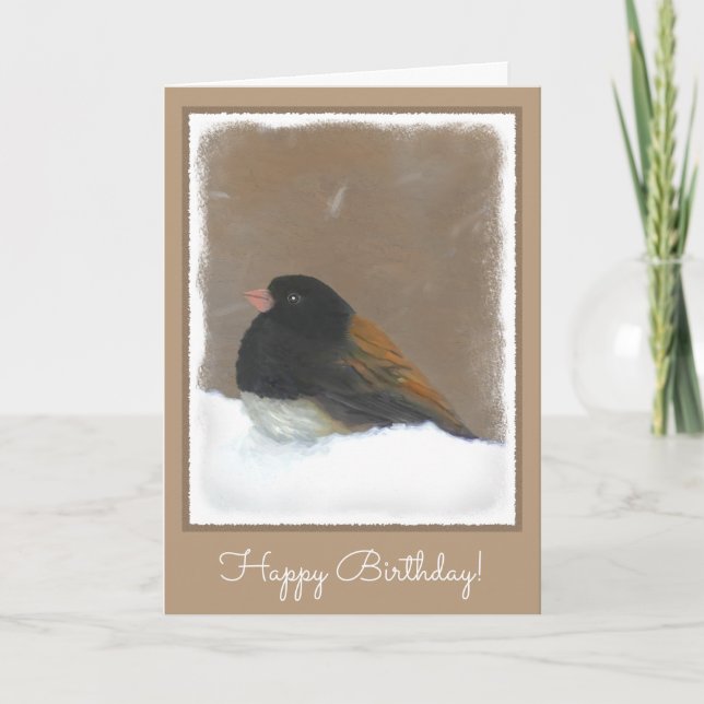 Carte Peinture Junco foncée - Art original pour oiseaux (Devant)