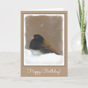 Carte Peinture Junco foncée - Art original pour oiseaux