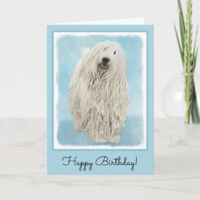 Carte Peinture Komondor - Cute Original Chien Art (Devant)