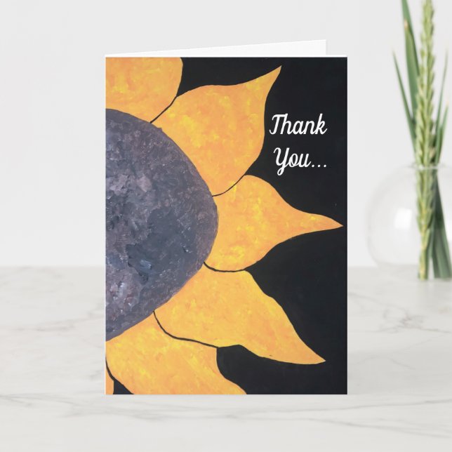 Carte Peinture Merci Fleur Jaune Brown (Devant)