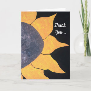 Carte Peinture Merci Fleur Jaune Brown