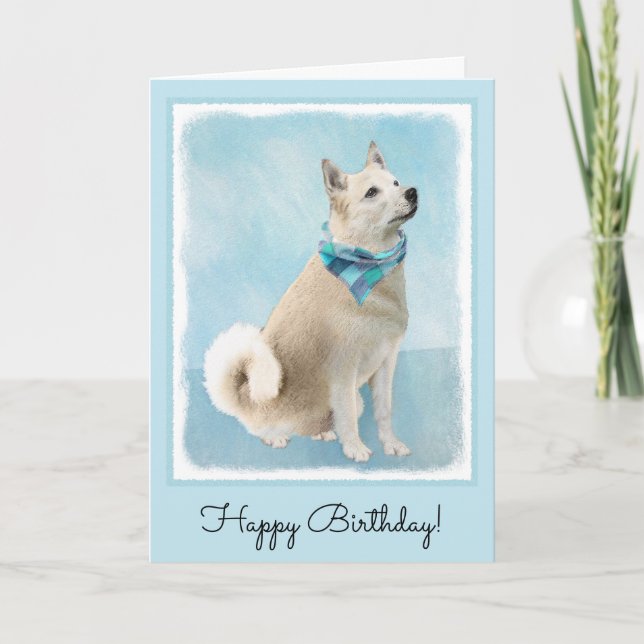 Carte Peinture norvégienne Buhund - jolie art original c (Devant)