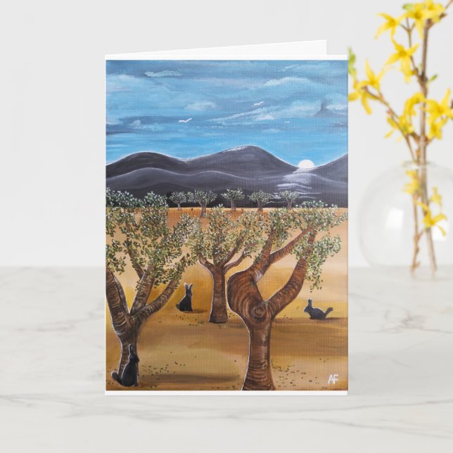 Carte Peinture Olivar de Noche par Alfred Fox (Fleur jaune)