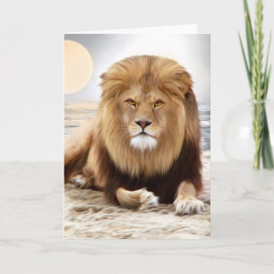 Carte Peinture photo Lion Ocean