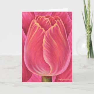 Carte Peinture rose de nature de fleur de tulipe - multi