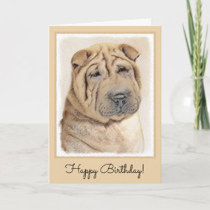 Carte Peinture Shar Pei - Cute Original Chien Art