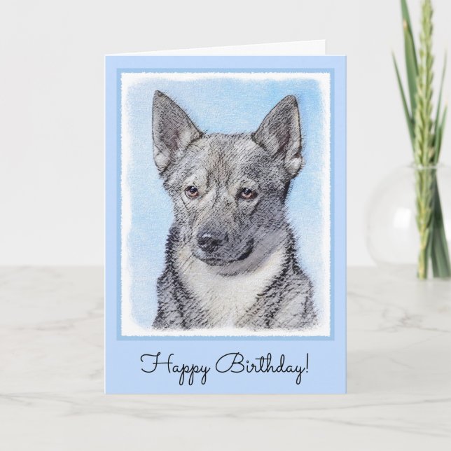 Carte Peinture Suédoise Vallhund - Cute Original Chien A (Devant)