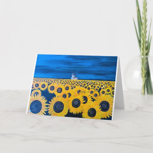Carte Peinture sur le terrain de tournesol par Alfred Fo (Devant)