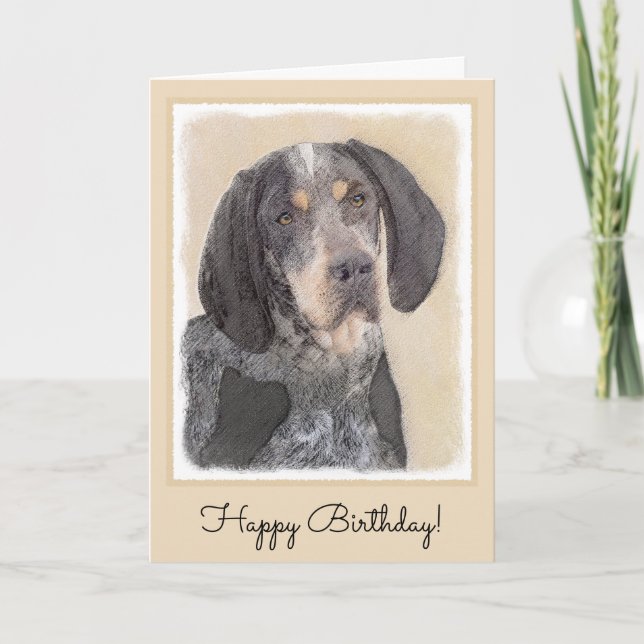 Carte Peinture sur pilon bleu - Cute Original Dog Ar (Devant)