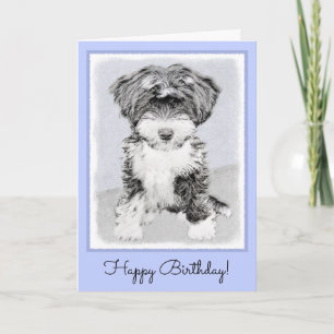 Carte Peinture Tibétaine Terrier - Cute Original Chien A