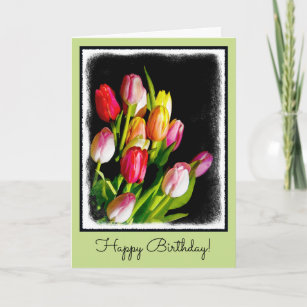 Carte Peinture tulipe - Art floral original