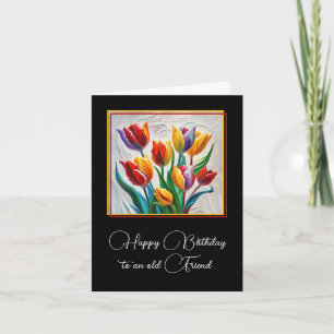Carte Peinture Tulipe d'anniversaire