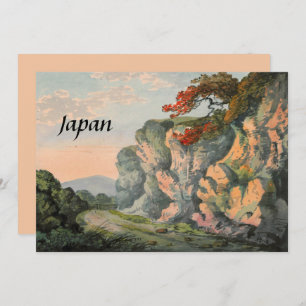 Carte Peinture vintage du Japon Souvenir de campagne