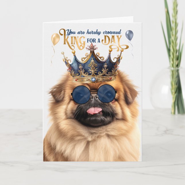 Carte Pekingese Chien King pour une journée d'anniversai (Devant)
