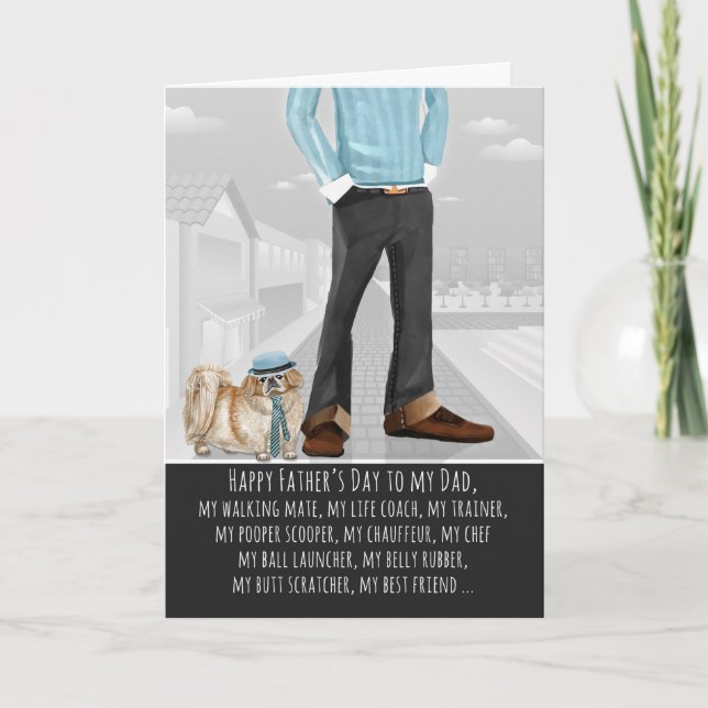 Carte Pekingese de la Fête des pères des chiens (Devant)
