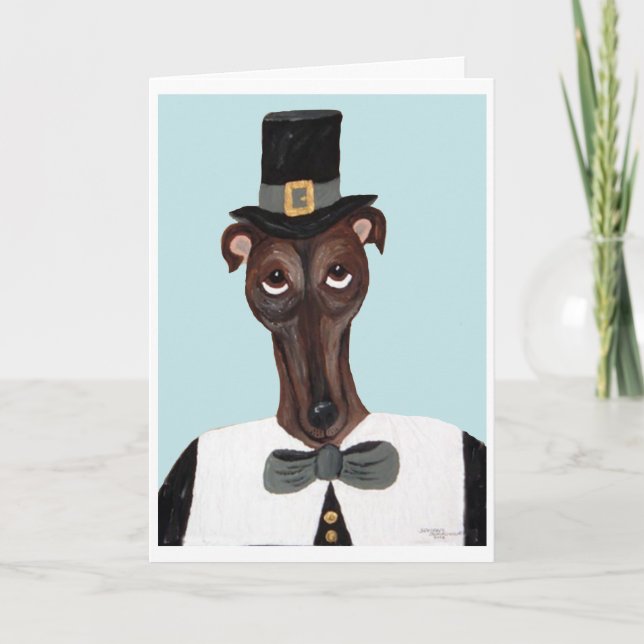 Carte Pèlerin de Thanksgiving Greyhound (Devant)
