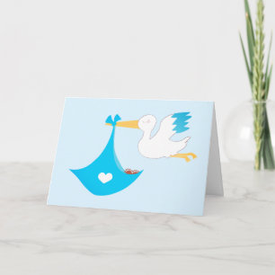 Carte Pélican Avec Un Bébé Garçon De Joy Blue