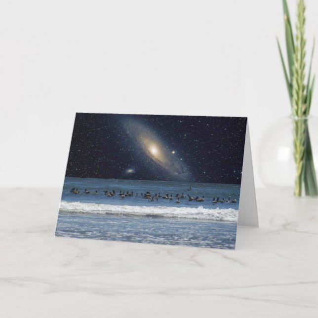 Carte Pélicans et galaxie d'Andromeda (Devant)