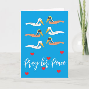 Carte Pélicans priant pour la paix : vide