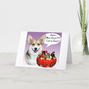 Carte Pembroke Welsh Corgi Halloween Candy