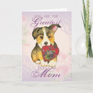 Carte Pembroke Welsh Corgi Heart Mom