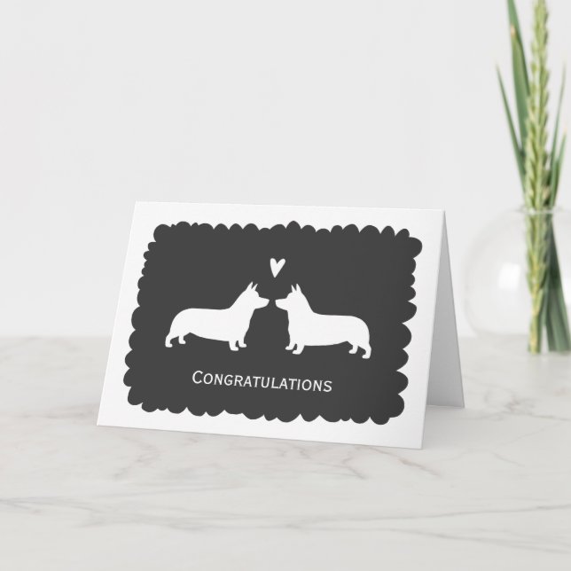 Carte Pembroke Welsh Corgis Mariage Félicitations (Devant)
