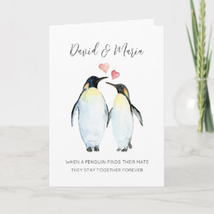 Carte Penguin Couple Vous Aime Pour Un Anniversaire