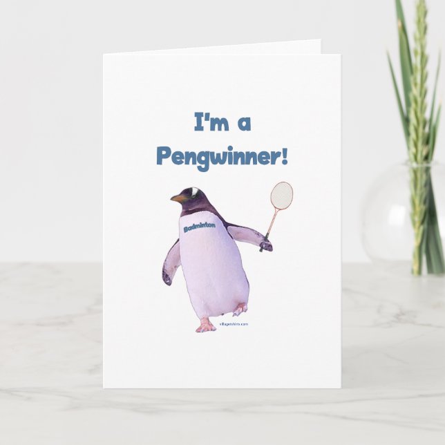 Carte Penguin de Badminton (Devant)