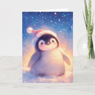 Carte Penguin de Noël bébé