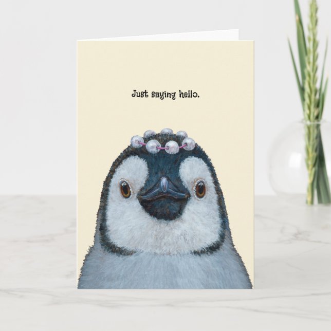 Carte penguin hello card (Devant)